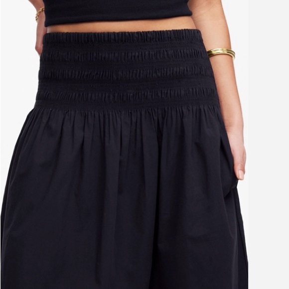 Madewell Smocked-Waist Poplin Midi Skirt NWT - Picture 2 of 9